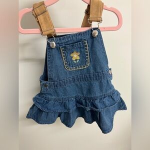 🌱🦢4 FOR $15!🦢🌱 Denim Ruffle Overalls for Kids with matching onesie